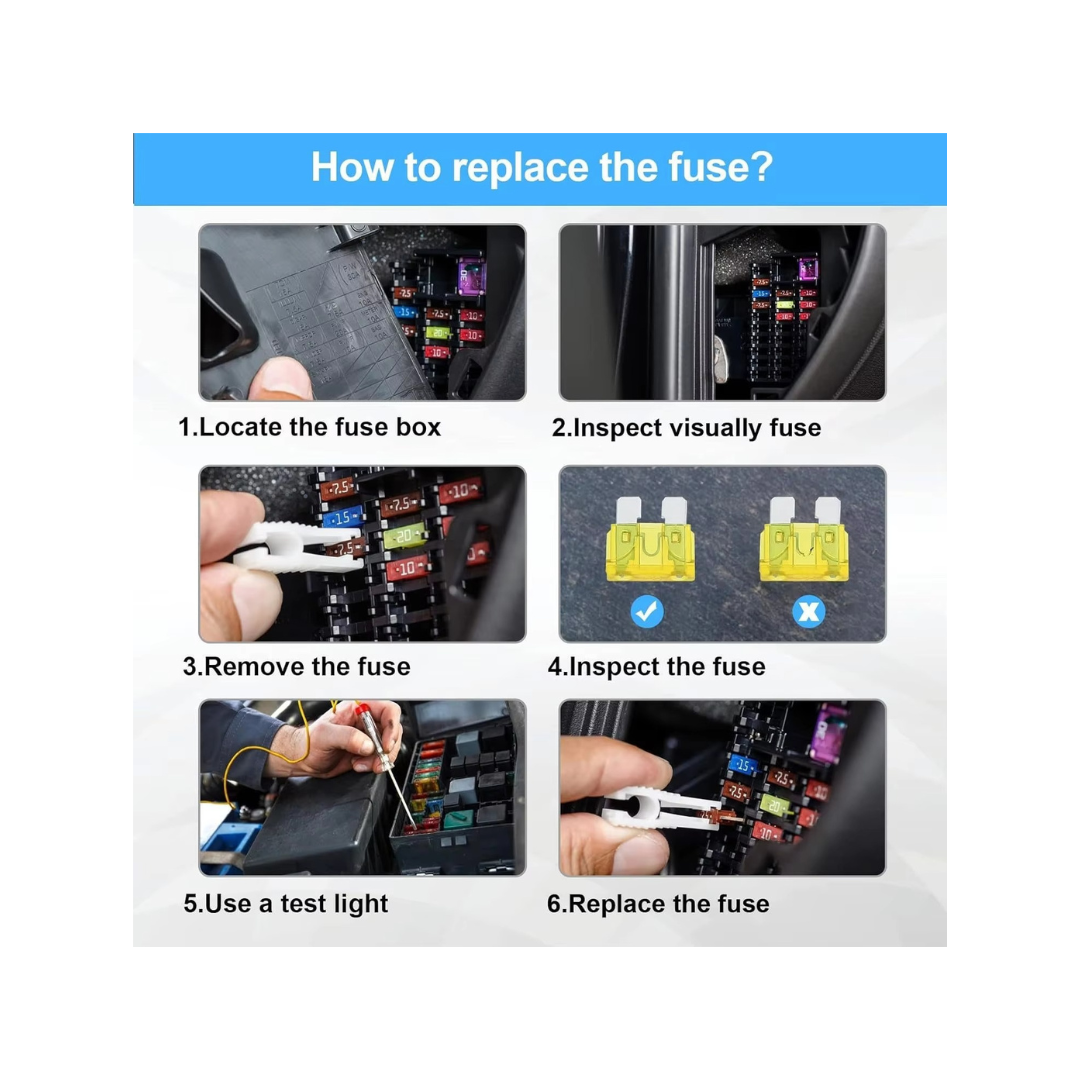 Car Blade Fuse Assortment Kit (300/180/120pcs) – Automotive, Truck & Motorcycle Circuit Fuses with Box