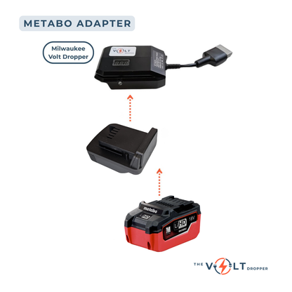 Metabo Compatible Battery Adapter for Volt Dropper – Compatible with Makita, Milwaukee, and Dewalt Tools