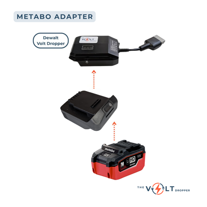 Metabo Compatible Battery Adapter for Volt Dropper – Compatible with Makita, Milwaukee, and Dewalt Tools