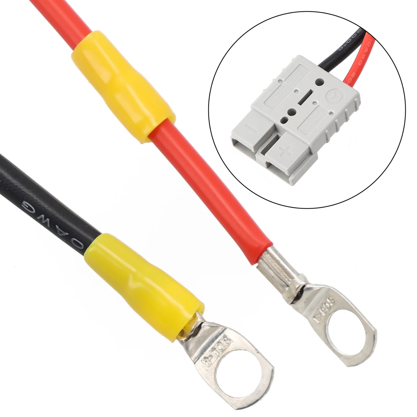 50A Adapter – 30cm | M8 Ring Terminal & Anderson Connector